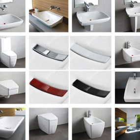 Modern Bathroom Suite from Jacuzzi Europe – new Nexus suite comes with changeable drain covers in 4 colors