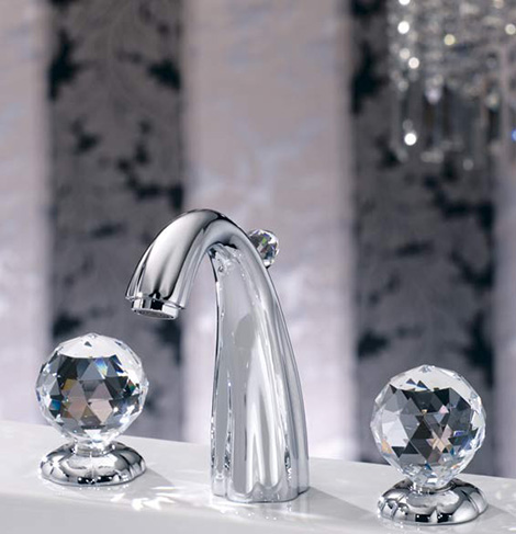 Luxury Faucets with Crystal Glass Handles from Joerger