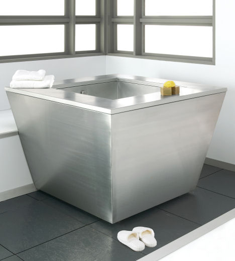 New Julien stainless steel Soaking Tub by Troy Adams Design