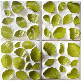 Nature Inspired Ceramic Tile – Leaves Pattern Tiles in 3D by Kls Design