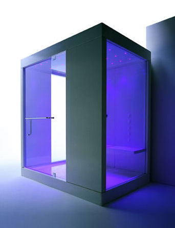 kos shower cabin kosmic2 blue Shower Cabin from Kos   Kosmic1 and Kosmic2 chromatherapy cabins