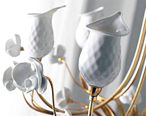 leporcellane lamp orchidea 2 Italian Porcelain Chandelier by Le Porcellane – Orchidea
