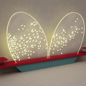 Lighted Headboard – transparent Mariposa (“Butterfly”) by Adele