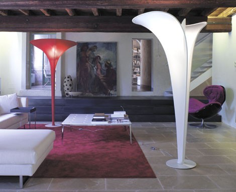 Designer Floor Lamps – interesting romantic flower lamp shade by Lucente
