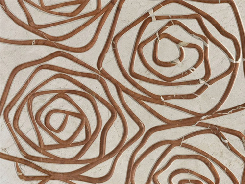 marble tile designs stylized rose decormarmi 2 Marble Tile with Designs   Stylized Rose by Decormarmi