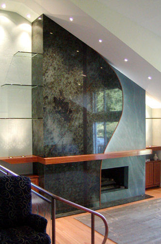 mark concrete contemporary marble and concrete fireplace Contemporary Marble and Concrete Fireplace from Mark Concrete