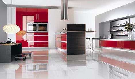 mobalpa heliante red kitchen thumb French kitchen designs from Mobalpa