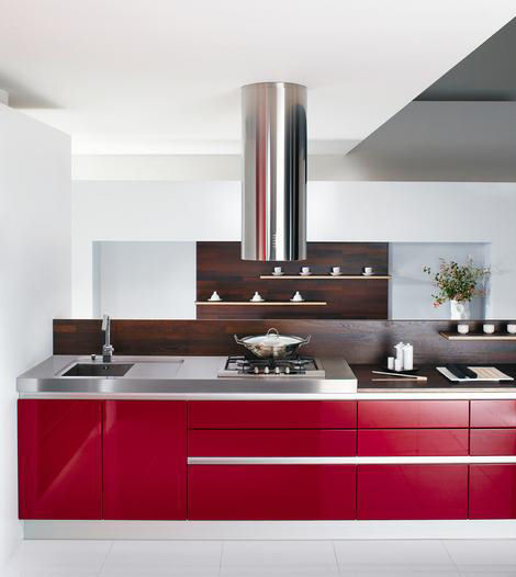 mobalpa heliante red kitchen1 French kitchen designs from Mobalpa