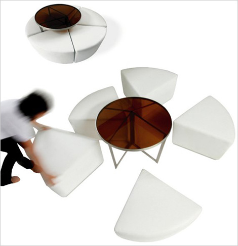 Modern Outdoor Stools – outdoor sectional ‘Cake’ by Jane Hamley Wells