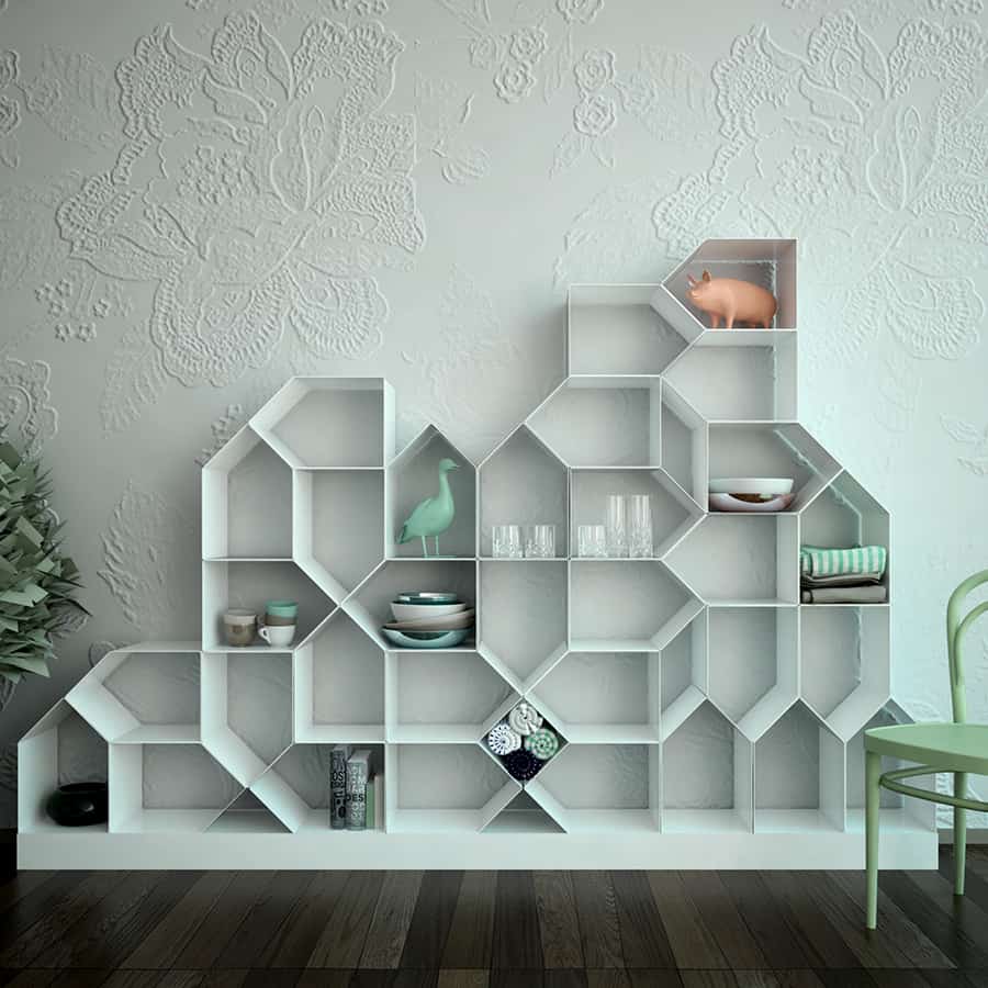 Modular Magnetic Bookcase by Antonella Di Luca