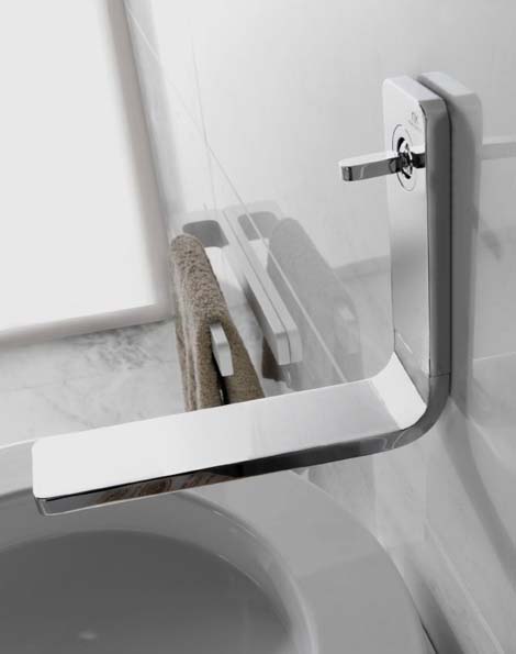 noken polished chrome faucets lever 7 Polished Chrome Faucets   new lever faucet Lounge by Noken