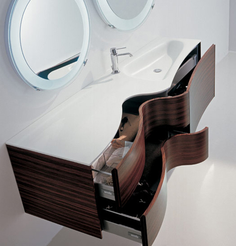 Novello vanity Max with wooden front