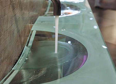 omvivo onda washplane double glass Contemporary Sink from Omvivo   Onda Washplane by Joseph Licciardi