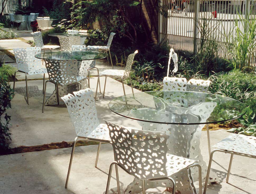 outdoor sheet aluminum seating collection topiary by richard schultz 5