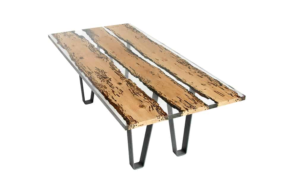 poetic wood and resin boat inspired dining table 5