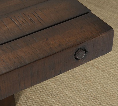 pottery barn distressed wood dining table detail