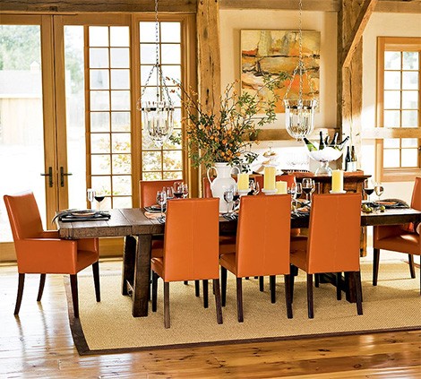 This dining table is expandable