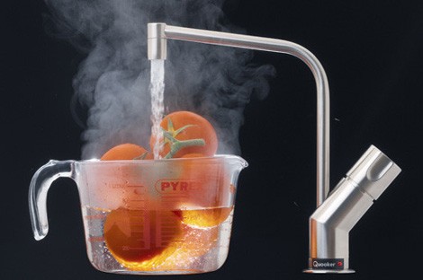 Instant Boiling Water Tap from Quooker - skin tomatoes