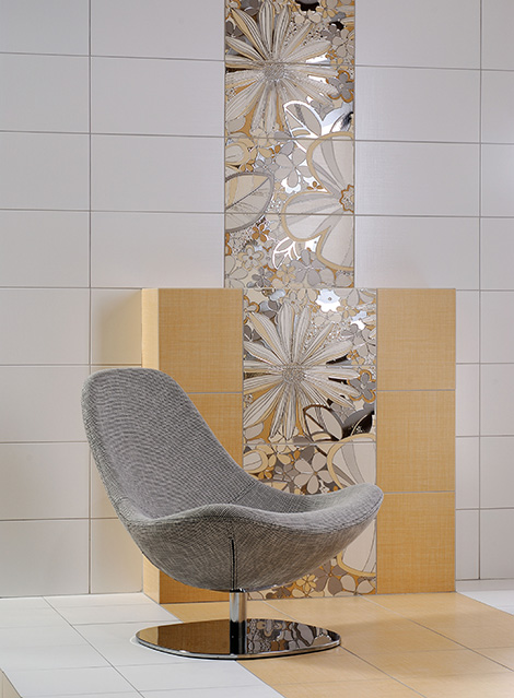 Decorative Floral Tile from Rako will add buoyant blooms to your bathroom