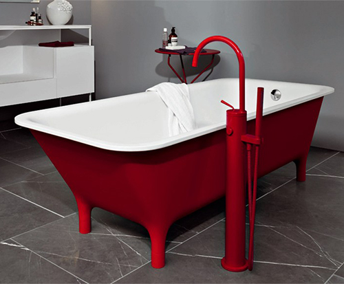 red freestanding bath morphing zucchetti kos 1 Red Freestanding Bath   Morphing by Zucchetti Kos