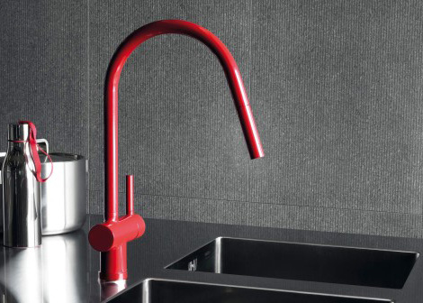 Red Kitchen Faucet 