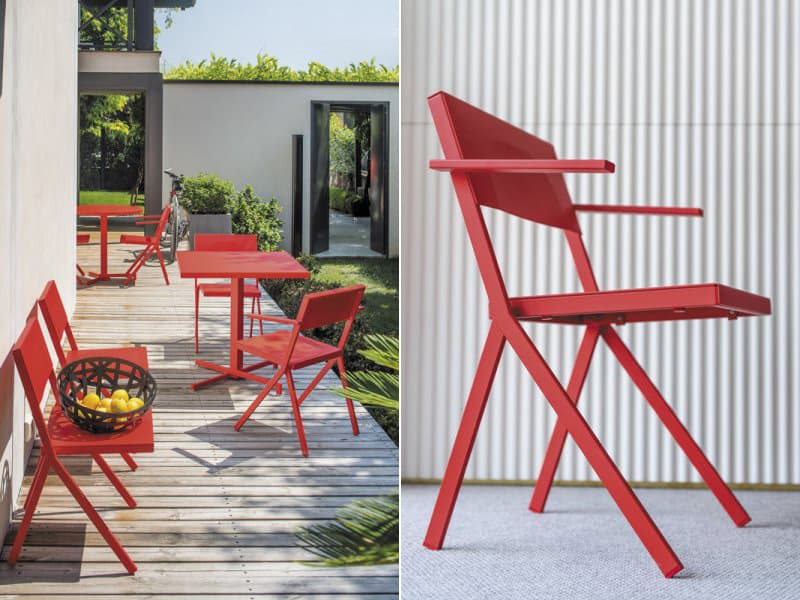 red table and chairs set mia from emu by jean nouvel 6