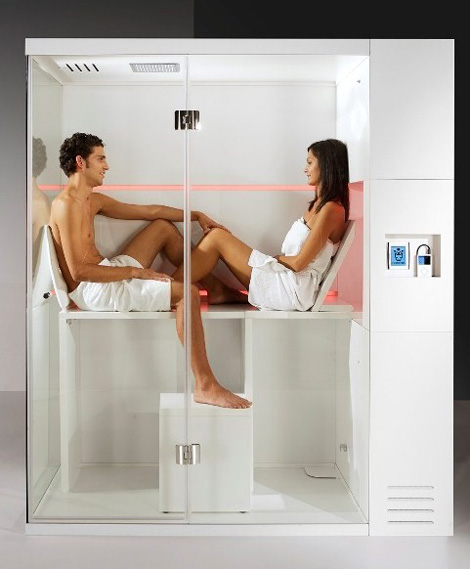 revolution carmenta compact shower cubicle 4 Compact Shower Cubicle offers dry sauna, steam bath and shower, Revolution by Carmenta
