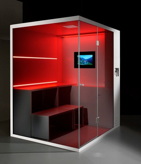 Compact Shower Cubicle offers dry sauna, steam bath and shower, Revolution by Carmenta