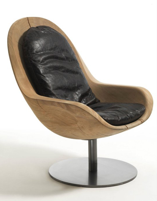 Wooden Armchair Creus by Riva
