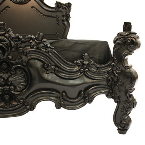 romantic bed black headboard fabulous baroque 5