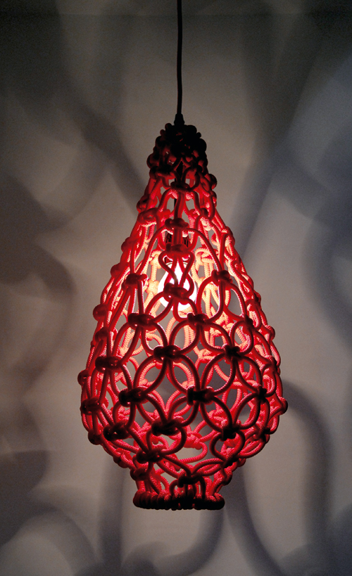 Macrame Light Shade By Satelight, Red Pendant Lamp Shade