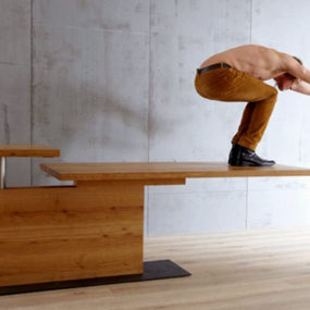 Cool Computer Table for sitting and standing by Schulte Design