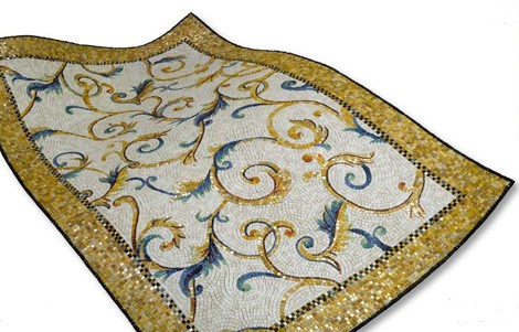 sicis glass tiles rug bisanzio 2 Tile Mosaic Rug from Sicis   new glass tile rugs Bisanzio