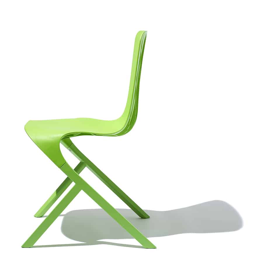 skin chair david adjaye knoll lime green plastic