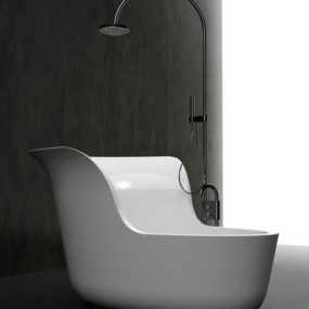Small Soaking Tub Shower Combo by Marmorin