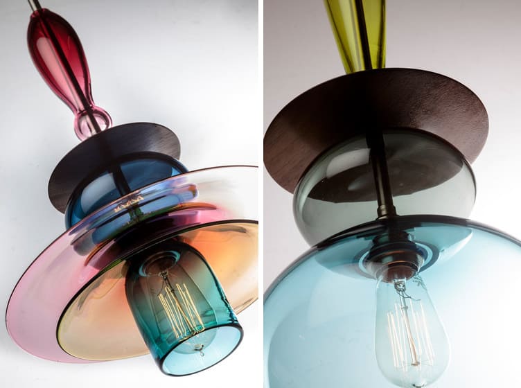 stacked glass light chandeliers by esther patterson 3