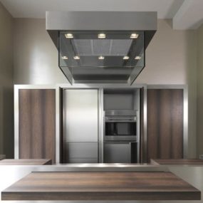 Contemporary Kitchen by Strato – Sliding Island Top and Movable Storage Wall!
