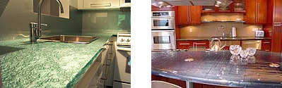 thinkglass aqua glass tops Glass Countertops   give your kitchen a high end look