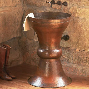Hammered Copper Sink from Thompson Traders – 24″ Frida Hand Hammered Pedestal Sink