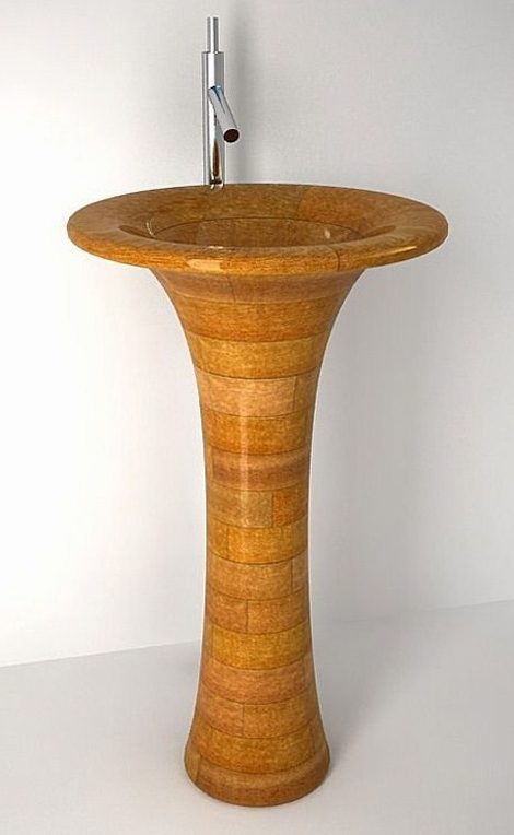 unique wood design pedestal sink dagami