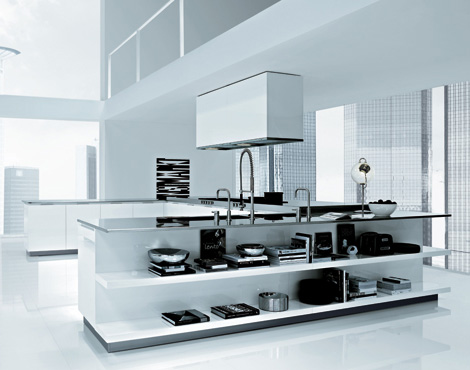 varenna poliform matrix kitchen side shelves Italian Kitchen Design by Poliform   Matrix Varenna modern kitchens