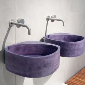 Wall Hung Concrete Sink in Purple by Moab 80