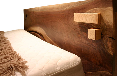 walnut bed liffey shimna 4 Walnut Bed with Maple Pop out Boxes   Liffey bed with drawers underneath by Shimna
