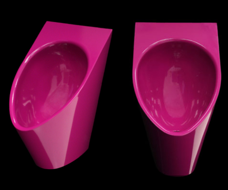 waterless urinal stainless steel neo metro 1 Waterless Urinal in Stainless Steel   pink urinal by Neo Metro