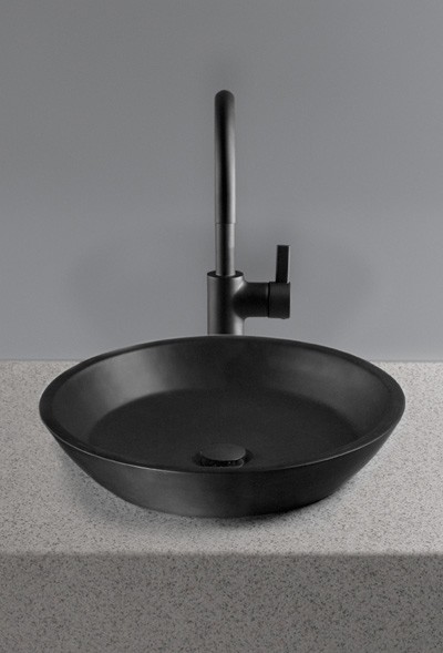 waza noir black lavatory and faucet