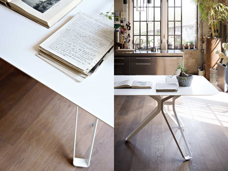 white tripod dining table by lema 4