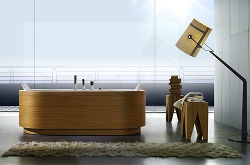 Wood Paneling Tub – freestanding Yuma Art Tub 180 by Blu Bleu