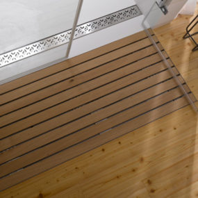 Wooden Shower Grate Drains by Aco