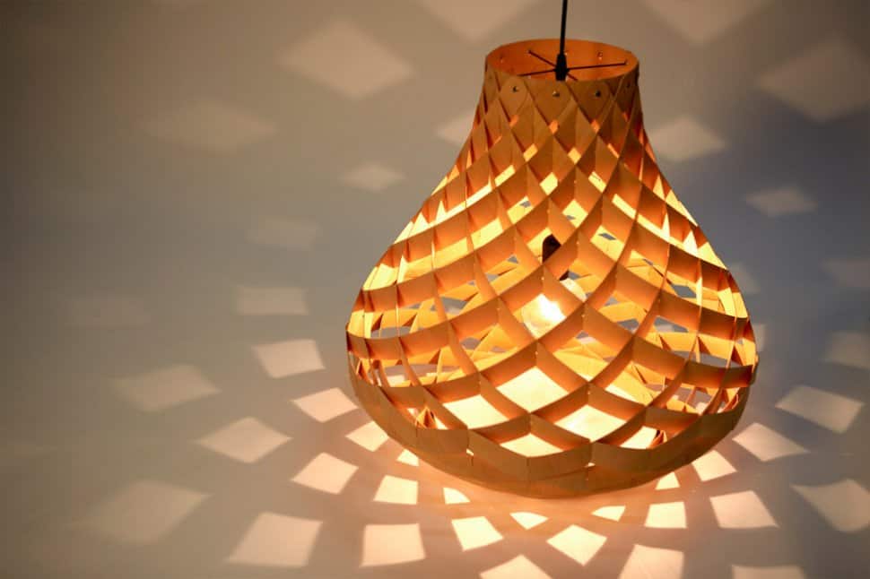 woven bamboo veneer pendant lighting by edward linacre 1