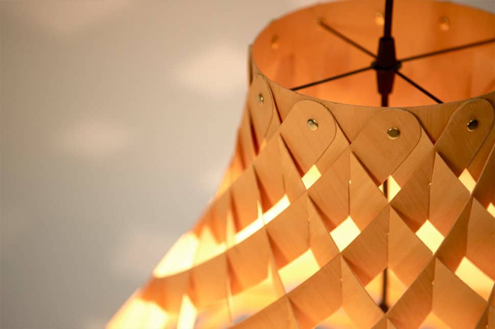 woven bamboo veneer pendant lighting by edward linacre 3